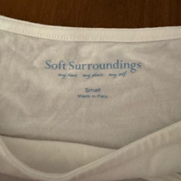 Soft Surroundings White Cutout Tank Top | Modal Spandex Sleeveless | Size Small - Picture 3 of 5